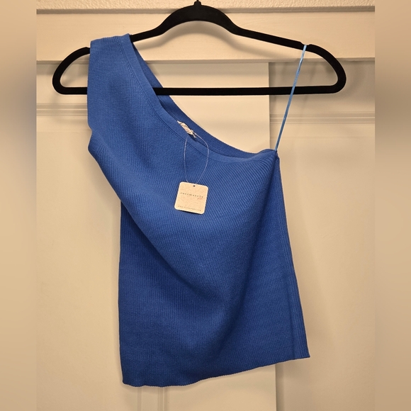 NWT Free People Intimates Good Taste One Shoulder Tank Campanula Blue Size L - Picture 6 of 9
